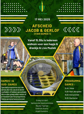 Afscheid Jacob en Gerlof als trainer/vlagger dames